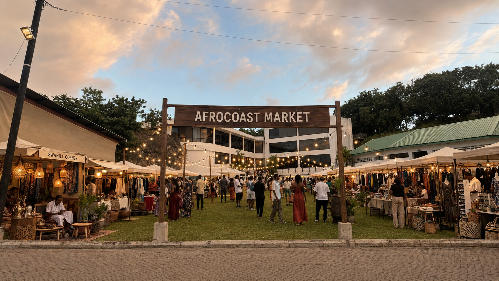 Vendors at an outdoor market
